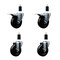 Service Caster 4'' Soft Rubber Swivel 1-3/8'' Expanding Stem Caster Set 2 Total Lock Brakes, 4PK SCC-EXTTL20S414-SRS-2-S-2-138 - alternate 1